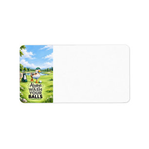 Golfer duck Always Wash Your Balls Golf Label
