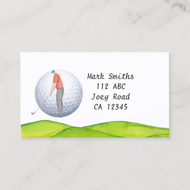 Golfer est carte de visite de golf (Devant)