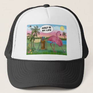 Golfer Flamingo - Golf is my life Trucker Hat