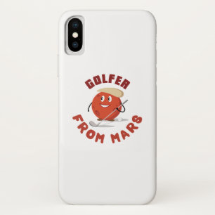 Golfer from mars red planet smile golf club sport Case-Mate iPhone case