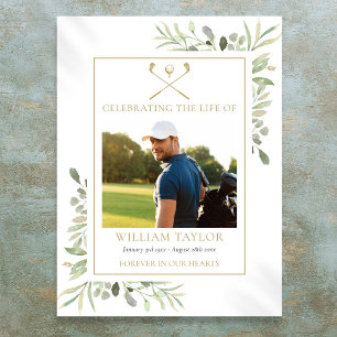 Golfer Funeral Celebration Of Life Photo Poster