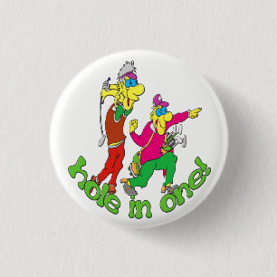 Golfer getting a Hole in one 1 Inch Round Button
