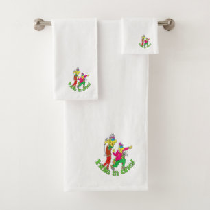 Golfer getting a Hole in one Bath Towel Set