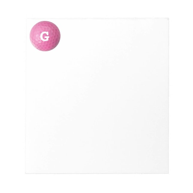 GOLFER GIFT, GIRL GOLFER PINK GIFT NOTEPAD (Front)