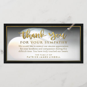 Golfer Golden Thank You For Your Sympathy Card