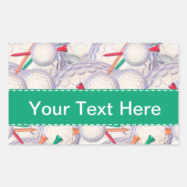 Golfer; Golf Balls & Tees Pattern Sticker (Front)