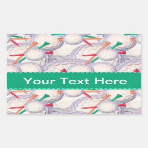 Golfer; Golf Balls & Tees Pattern Sticker