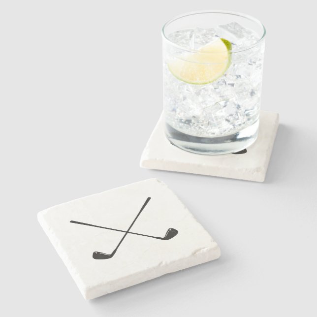 Golfer Golf Crest Pattern  Stone Coaster (Side)