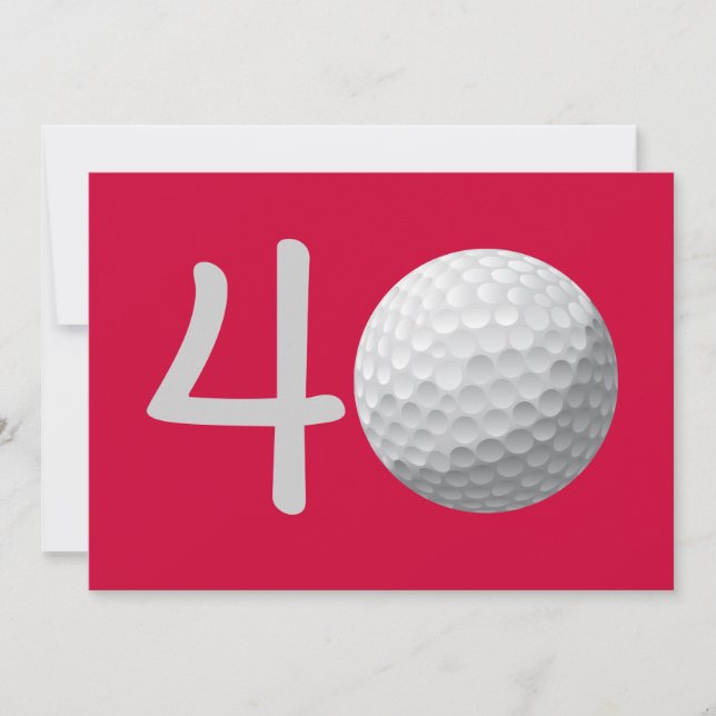 Golfer Golf Golfing 40th Birthday Invitation (Front)