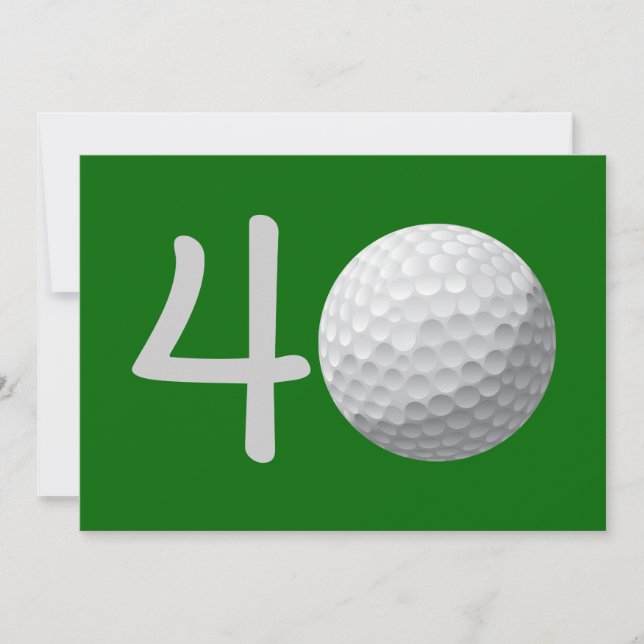 Golfer Golf Golfing 40th Birthday Invitation (Front)