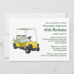 Golfer Golf Golfing 40th Birthday Invitation