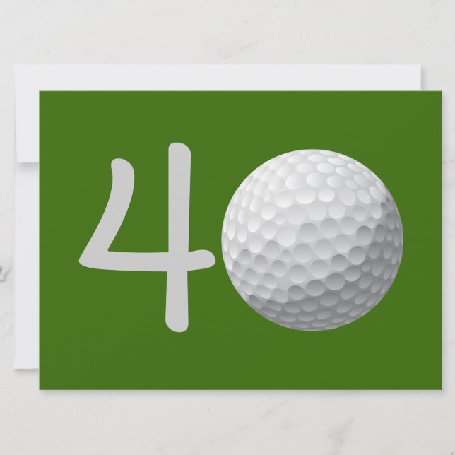 Golfer Golf Golfing 40th Birthday Invitation (Front)