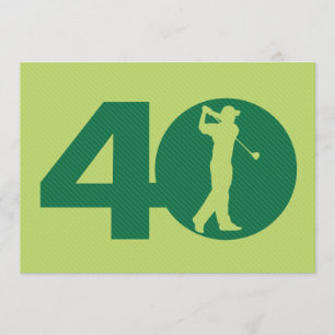 Golfer Golf Green 40th Birthday Invitation