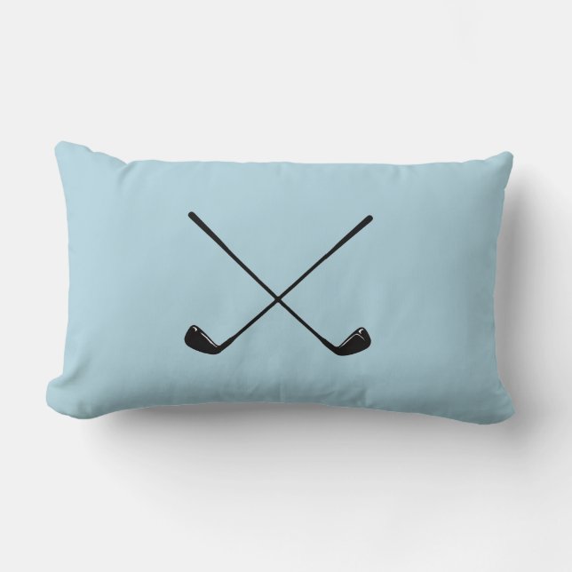 Golfer Golf Motif Oreiller à jet bleu (Recto)