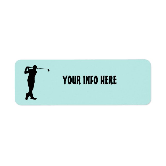 GOLFER golf RETURN ADDRESS LABELS (Front)