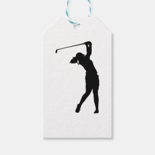Golfer Golf Sports Person Silhouette    Gift Tags