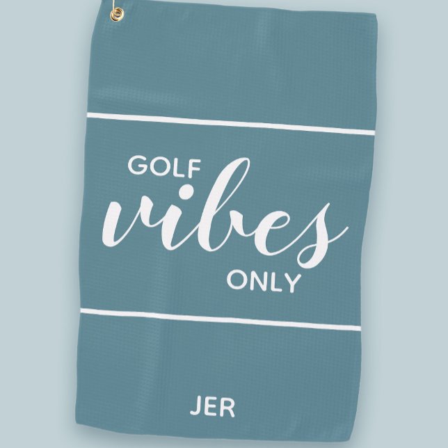 Golfer Golf Vibes Fun Personalized Turquoise Pro   Towel (Golfer Golf Vibes Fun Personalized Turquoise Pro Golf Towel)