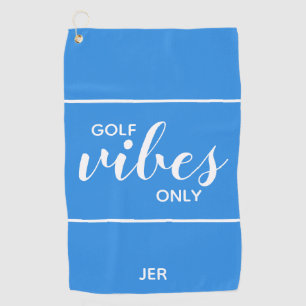 Golfer Golf Vibes Only Custom   Modern Blue Unique Towel