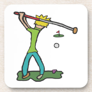 Golfer Golfing Coaster