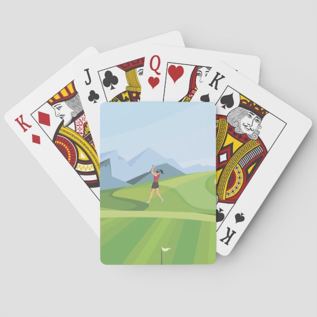Golfer  golfing on green   playing cards (Back)
