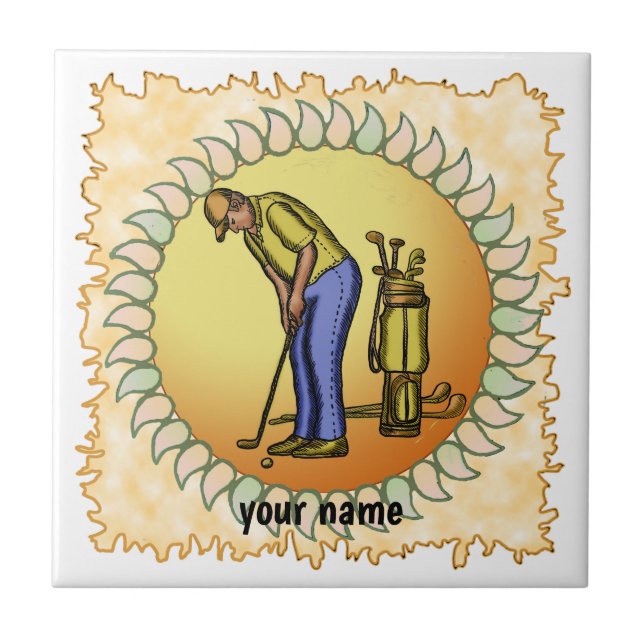 Golfer  Grandpa  Tile (Front)