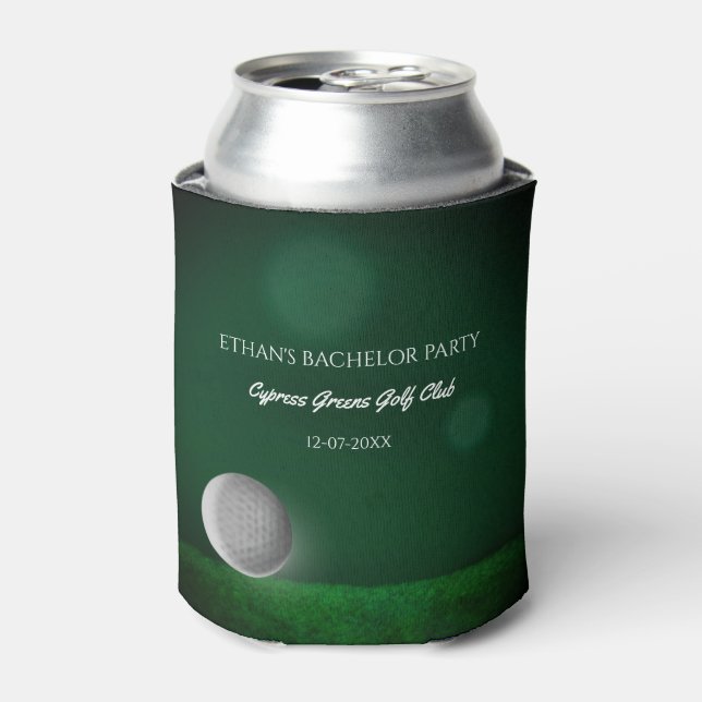Golfer groom Golf Bachelor Party -  Green golf Can Cooler (Can Front)