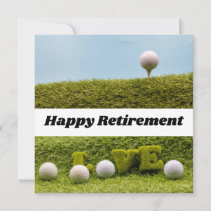 Golfer Happy Retirement golf ball with love Card