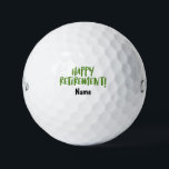 Golfer happy retirement with name  golf balls<br><div class="desc">Golfer happy retirement with name Golf Balls</div>