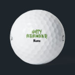 Golfer happy retirement with name golf balls<br><div class="desc">Golfer happy retirement with name Golf Balls</div>
