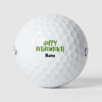Golfer happy retirement with name