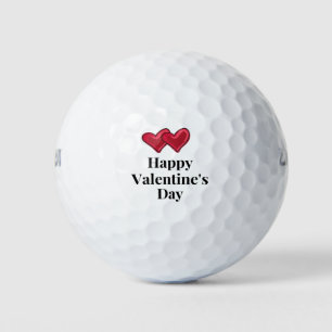 Golfer Happy Valentine's Day with love red heart   Golf Balls