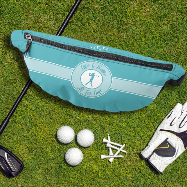 Golfer Humour Golf Tee Sports Monogram Teal For He Fanny Pack (Golfer Humor Golf Tee Sports Monogram Teal For Her Fanny Pack)