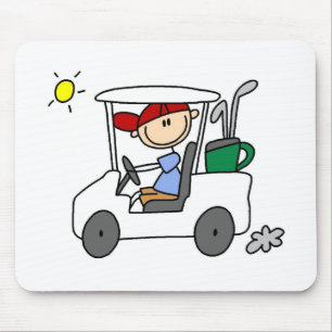 Golfer in Golf Cart Mouse Pad