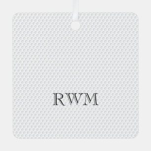 Golfer INITIALS PHOTO Golf Memorial Keepsake Metal Ornament