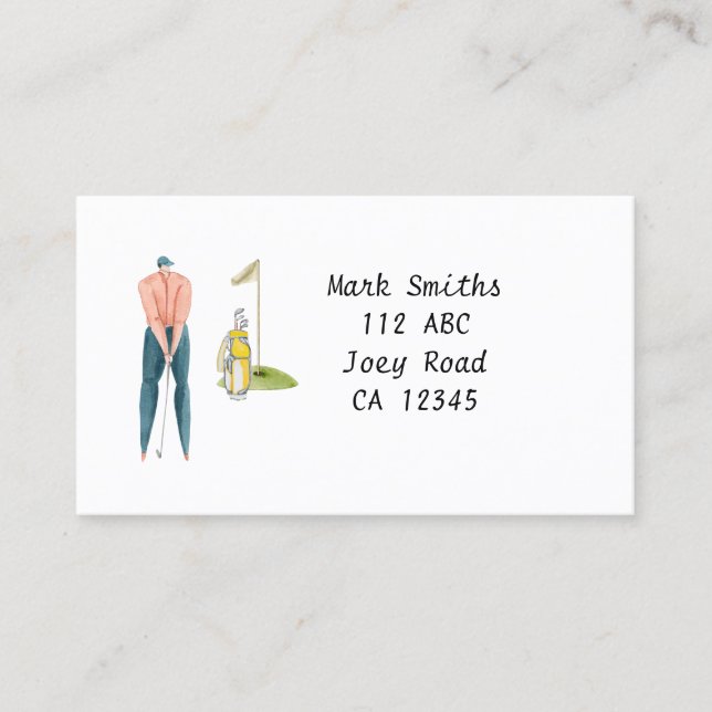 Golfer is golfing  business card (Front)