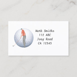 Golfer is golfing  business card
