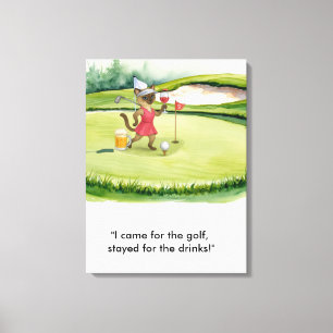 Golfer is on putting green for Siamese Cat lovers Canvas Print