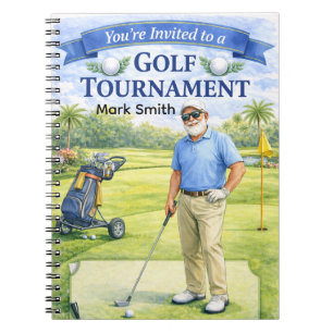 Golfer is relaxing in golf course retirement  notebook