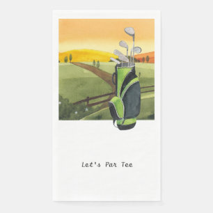 Golfer Let's Par Tee for Party   Paper Guest Towel Napkin