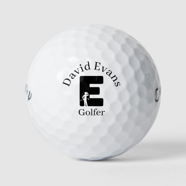 Golfer Letter E Golf Balls (Front)