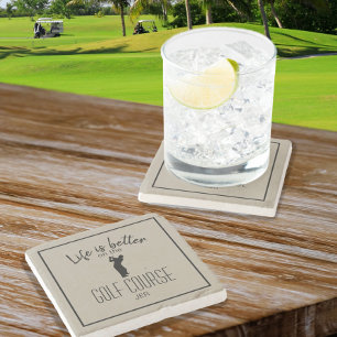 Golfer Life Is Better Golf Quote Sports Stone Coaster