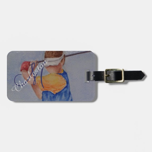 Golfer Luggage Tag (Front Horizontal)