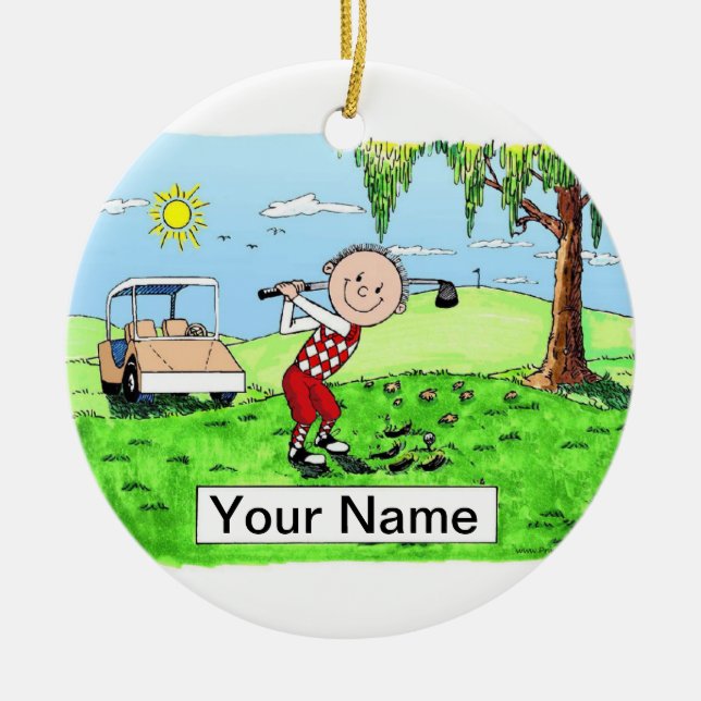 Golfer - Male Ceramic Ornament (Front)