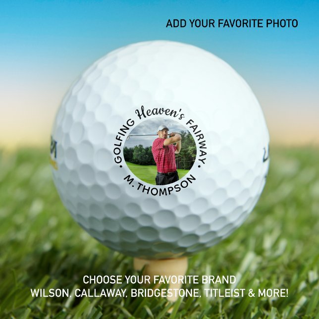 Golfer Memorial Golfing Heaven's Fairway Photo Golf Balls (Creator Uploaded)