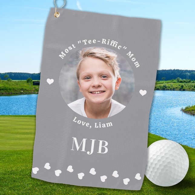 Golfer MOM Custom Photo Personalized Monogram  Golf Towel (Creator Uploaded)