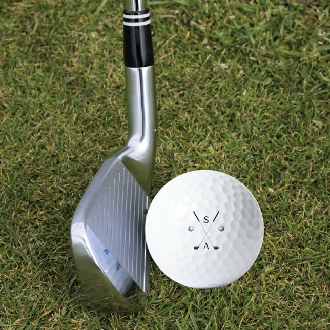 Golfer Monogram Elegant Clubs Great Fun Gift Fab Golf Balls (Creator Uploaded)