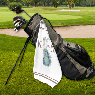 Golfer Monogram Modern Casual Golf Towel