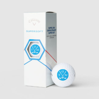 Golfer Monogram three letters nick name Golf Balls