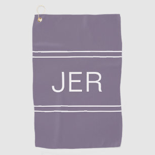 Golfer Monogrammed Stylish Purple Sports Pro Golf Towel