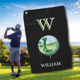 GOLFER NAME CUSTOM MONOGRAM GOLF TOWEL